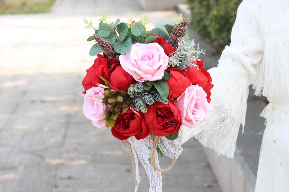 Artificial Flower Wedding Supplies Foreign Trade European and American Outdoor Style Bridal Bouquet Bridal Bouquet