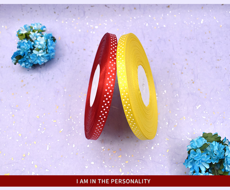 Factory Direct Sales 3 Points 1cm Printing Dot Ribbon Bridal Bouquet Gift Printing Colorful Narrow Goods Ribbon Printing Dot Factory Direct Sales 3 Points 1cm Printing Dot Ribbon Bridal Bouquet Gift Printing Colorful Narrow Goods Ribbon Printing Dot