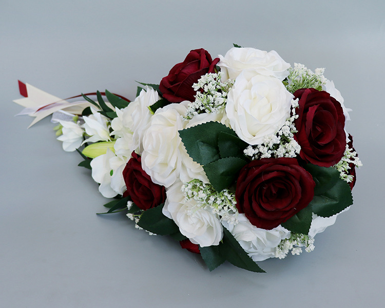 Bridal Bouquet  Bridal Bouquet European Style Fresh White Series Artificial Rose Bouquet Multi-Color Customizable