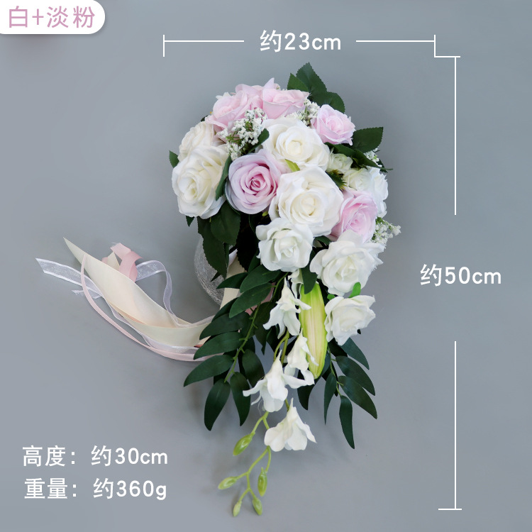 Bridal Bouquet  Bridal Bouquet European Style Fresh White Series Artificial Rose Bouquet Multi-Color Customizable