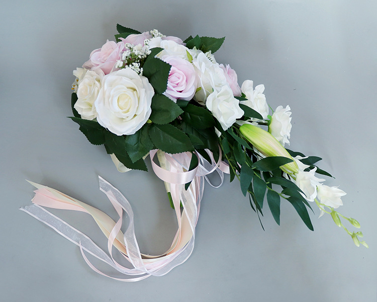 Bridal Bouquet  Bridal Bouquet European Style Fresh White Series Artificial Rose Bouquet Multi-Color Customizable