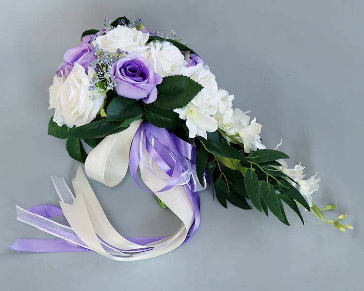 Bridal Bouquet  Bridal Bouquet European Style Fresh White Series Artificial Rose Bouquet Multi-Color Customizable