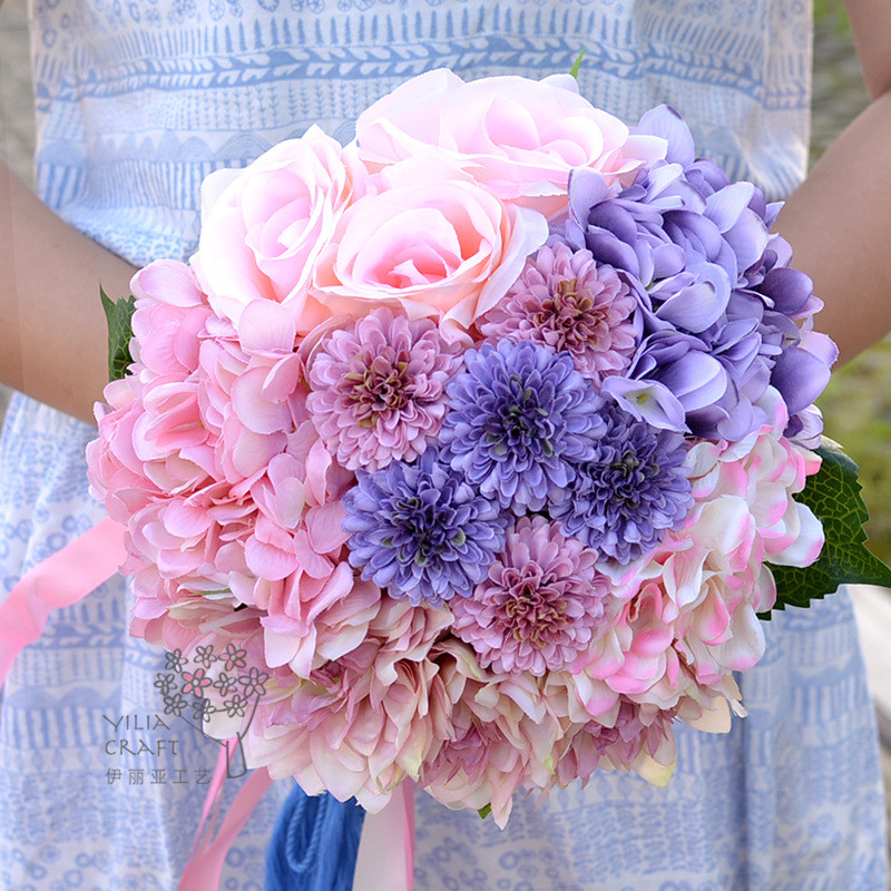 Wedding bridal bridal party bridal bouquet of brides hand-holding flower simulation bouquet Korean wedding bouquet.