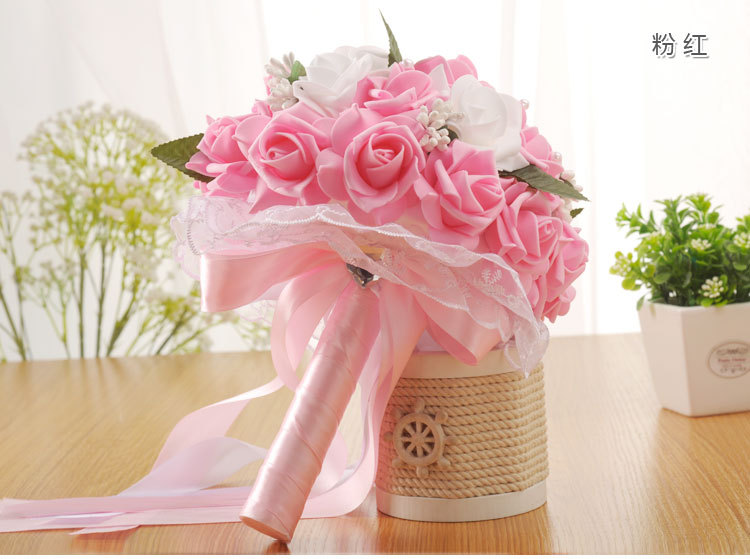 European and American Wedding Supplies Wedding Bridal Bouquet Wholesale Korean Artificial Bouquet PE Foam Wedding Bouquet