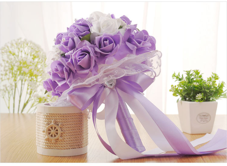 European and American Wedding Supplies Wedding Bridal Bouquet Wholesale Korean Artificial Bouquet PE Foam Wedding Bouquet