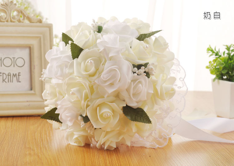 European and American Wedding Supplies Wedding Bridal Bouquet Wholesale Korean Artificial Bouquet PE Foam Wedding Bouquet