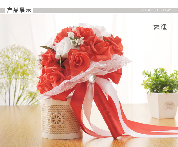 European and American Wedding Supplies Wedding Bridal Bouquet Wholesale Korean Artificial Bouquet PE Foam Wedding Bouquet