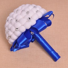 Aliexpress bride diamond hand bouquet bow ribbon foam bridal bouquet factory direct sales support custom