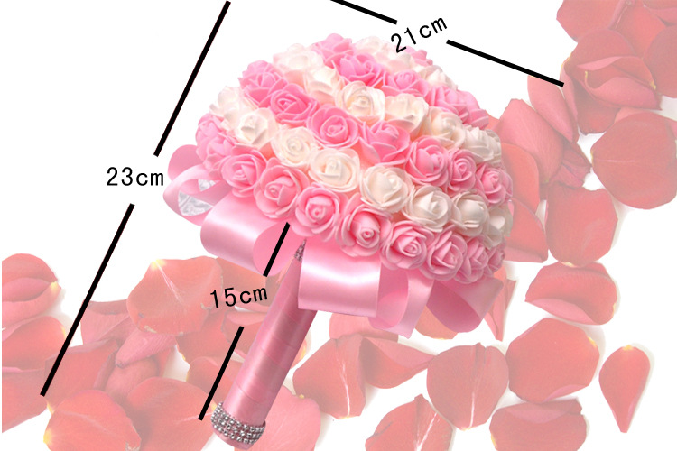 Aliexpress sales bridal bouquet candy color PE rose bridesmaid bouquet support customization