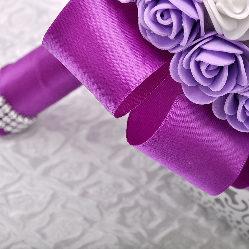 Aliexpress sales bridal bouquet candy color PE rose bridesmaid bouquet support customization