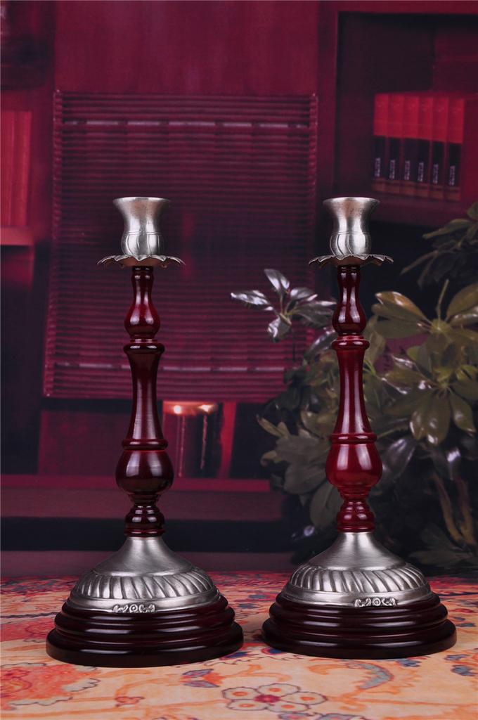 Factory direct single-head candleholder continental decorative ornaments antique mahogany furniture, candlesticks
