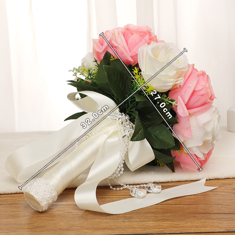 Bridal Bouquet Artificial/Fake Flower Bride and Bridesmaid Wedding Bridal Gown Photography Props Home Desktop Props Ornamental Flower
