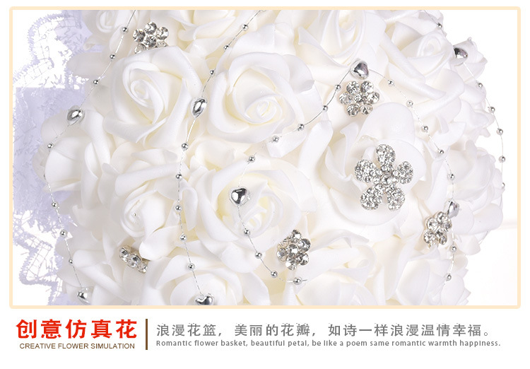 Korean Style White PE Artificial Flower Wedding Bridal Bouquet New European and American Western-Style Wedding Supplies Wedding Bouquet