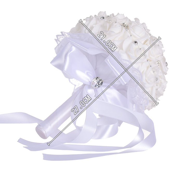 Korean Style White PE Artificial Flower Wedding Bridal Bouquet New European and American Western-Style Wedding Supplies Wedding Bouquet
