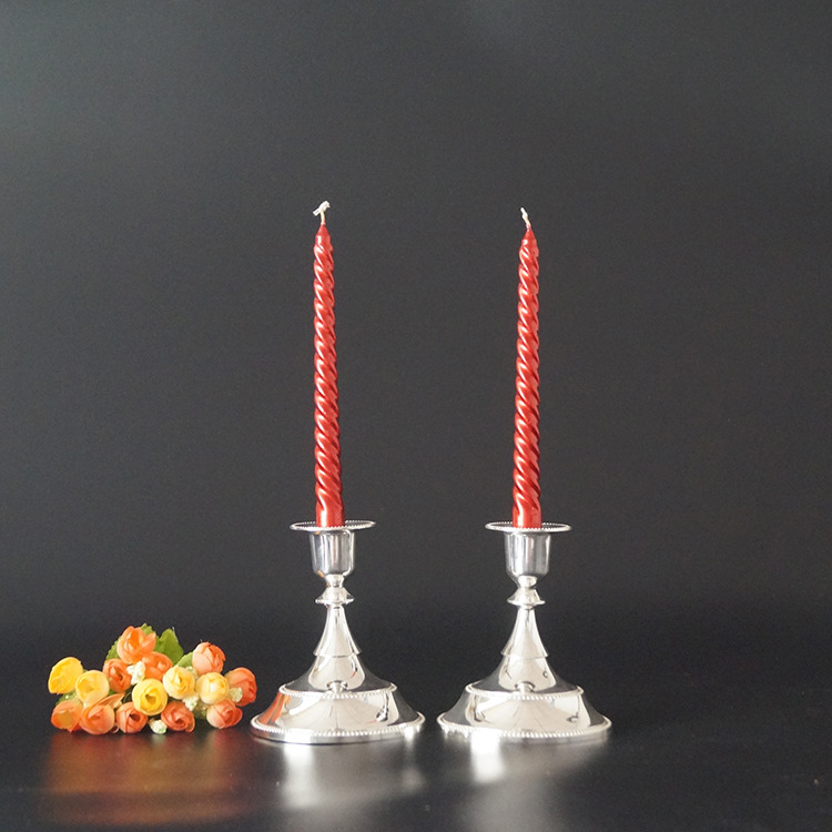 European Wedding Gold Silver Copper Vintage Bar Table Metal Romantic Wedding Decoration Simple Candlestick Candleholder