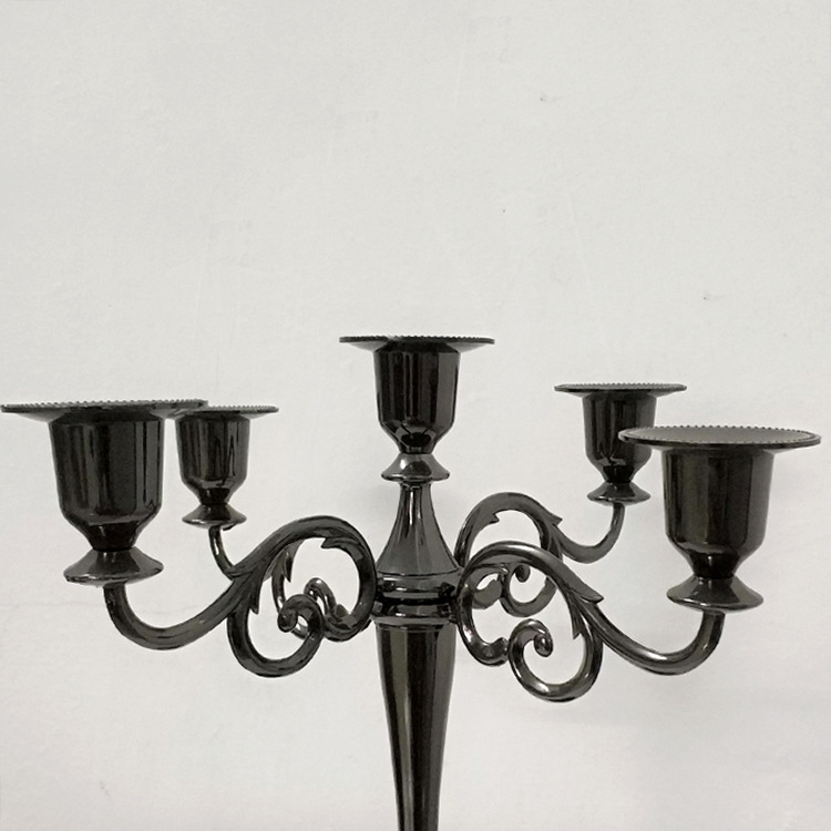 European Wedding Gold Silver Copper Vintage Bar Table Metal Romantic Wedding Decoration Simple Candlestick Candleholder