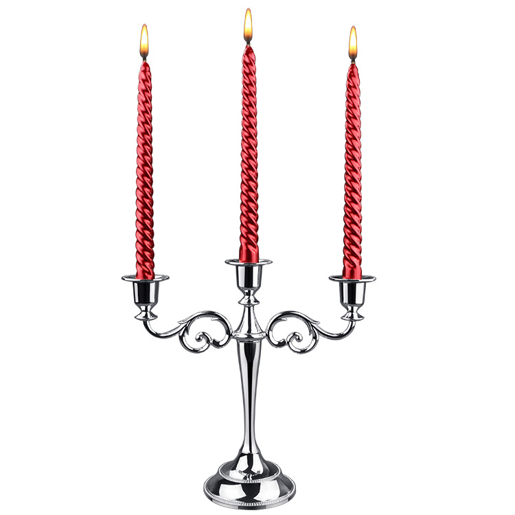 European Wedding Gold Silver Copper Vintage Bar Table Metal Romantic Wedding Decoration Simple Candlestick Candleholder