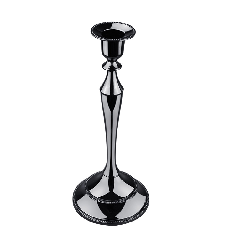 European Wedding Gold Silver Copper Vintage Bar Table Metal Romantic Wedding Decoration Simple Candlestick Candleholder