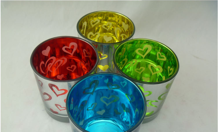 Valentine&#039;s Day Gift glass candle cups Heart-shaped pattern candleholder