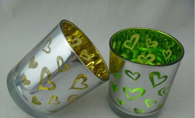Valentine&#039;s Day Gift glass candle cups Heart-shaped pattern candleholder