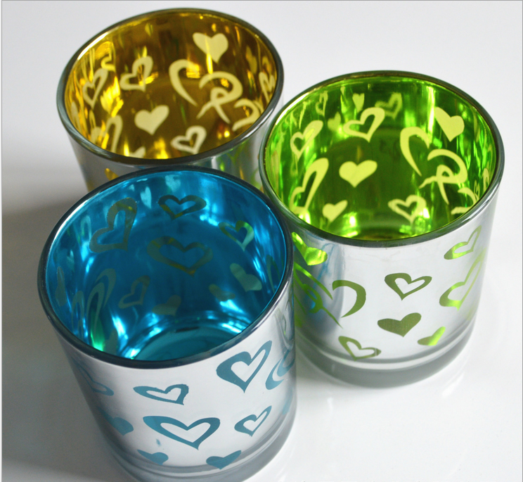 Valentine&#039;s Day Gift glass candle cups Heart-shaped pattern candleholder