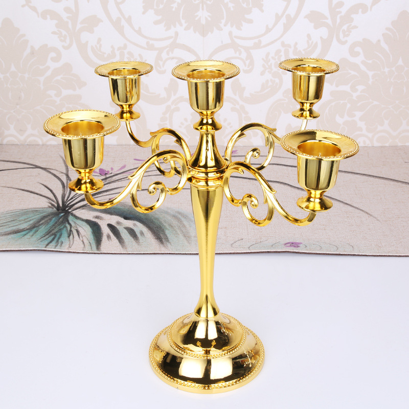 Head Five-Head Decoration Retro Romantic Wedding Props Candlelight Dinner Restaurant Hotel Home Decoration Candleholder
