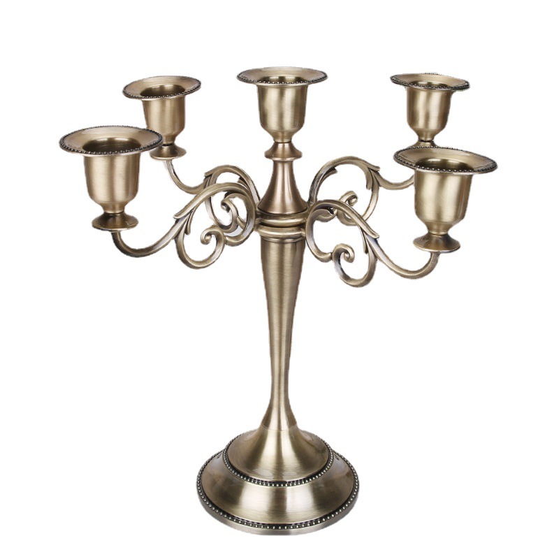 Head Five-Head Decoration Retro Romantic Wedding Props Candlelight Dinner Restaurant Hotel Home Decoration Candleholder