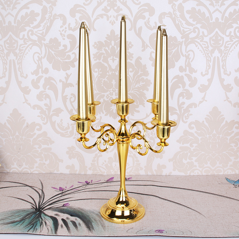 Head Five-Head Decoration Retro Romantic Wedding Props Candlelight Dinner Restaurant Hotel Home Decoration Candleholder
