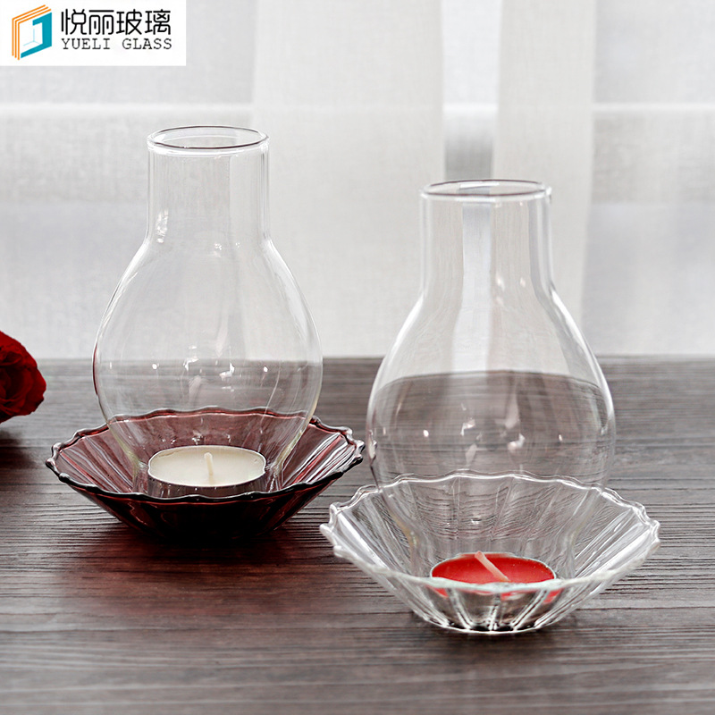 Candleholder Bed  Breakfast Home Desktop Decoration Modern  Minimalism Retro Style Candle Glass Cover