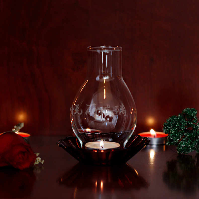 Candleholder Bed  Breakfast Home Desktop Decoration Modern  Minimalism Retro Style Candle Glass Cover