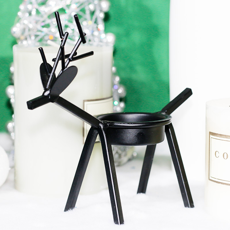 Cross-Border Spot Christmas Decorations Candle Holder Creative European Blackdeer Candleholder