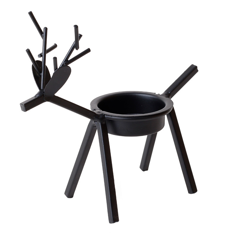 Cross-Border Spot Christmas Decorations Candle Holder Creative European Blackdeer Candleholder