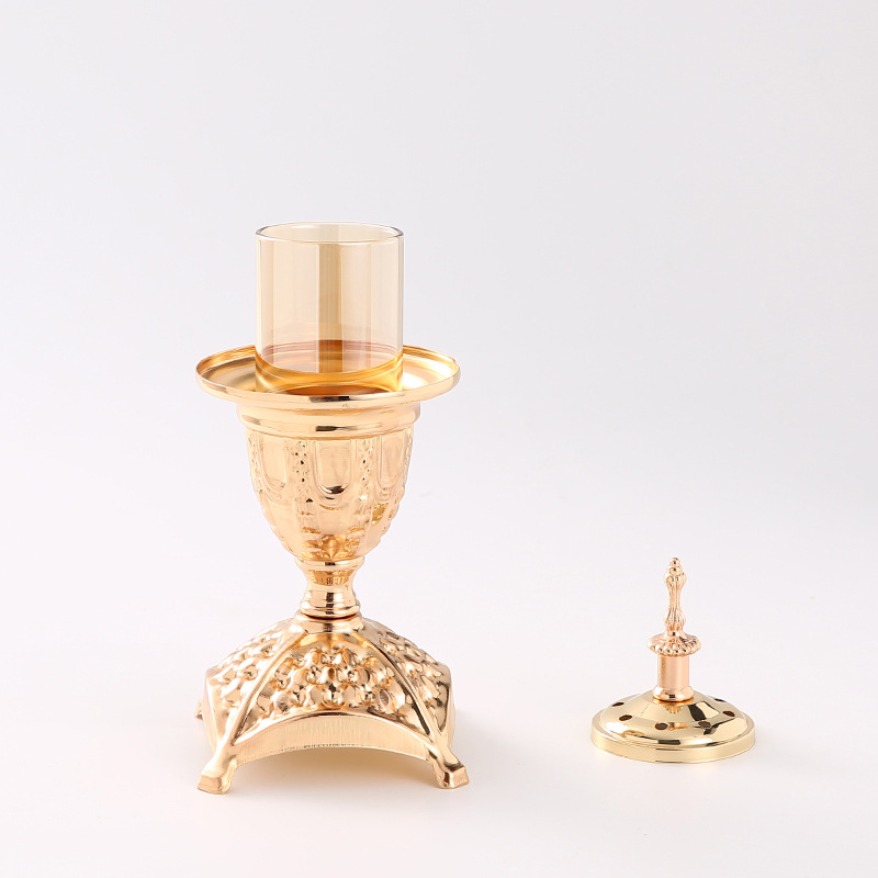 Simple European Ins Candlestick Hollow Wrought Iron Candlestick Candle Cup Accessories European Candleholder