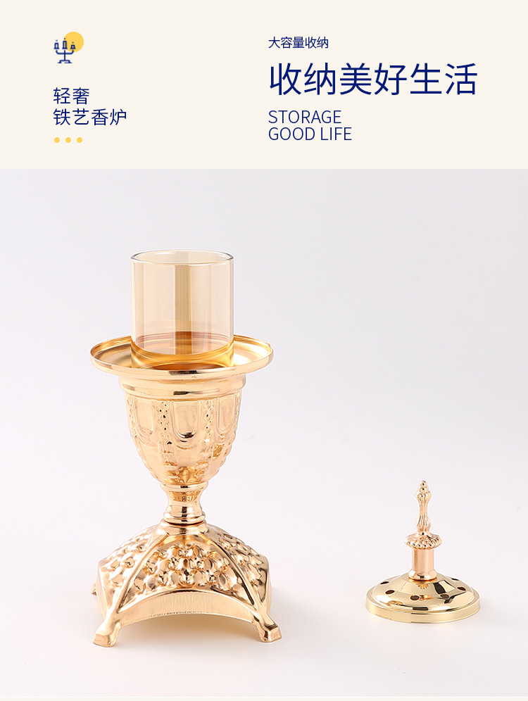Simple European Ins Candlestick Hollow Wrought Iron Candlestick Candle Cup Accessories European Candleholder