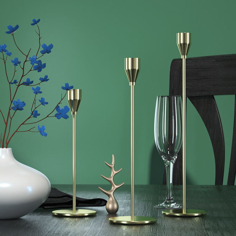 Candleholder Light Luxury High Leg Candle Holder Wedding Props Nordic Model House Soft Desktop Decoration Candle Holder