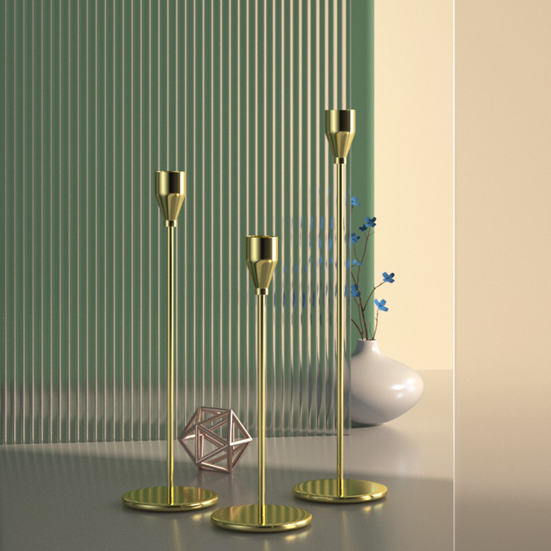 Candleholder Light Luxury High Leg Candle Holder Wedding Props Nordic Model House Soft Desktop Decoration Candle Holder