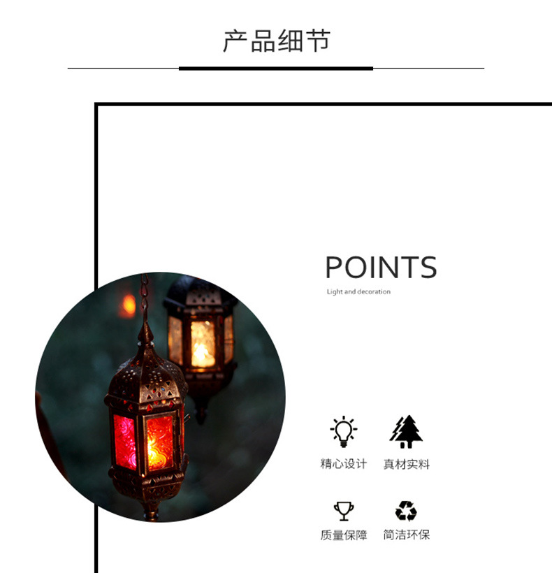 Gentle Times European Style Wrought Iron Suspension Candlestick Decoration Glass Cross-Border Candleholder