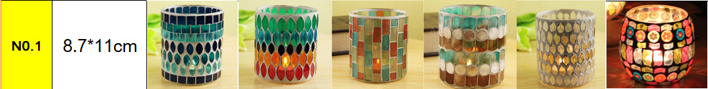 Broken Guaranteed Compensation Classic Hot Selling Product European Mosaic Glass Candlestick Candleholder