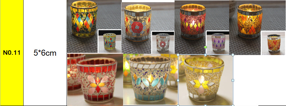 Broken Guaranteed Compensation Classic Hot Selling Product European Mosaic Glass Candlestick Candleholder
