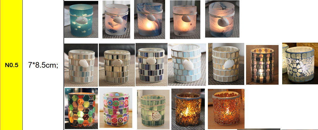 Broken Guaranteed Compensation Classic Hot Selling Product European Mosaic Glass Candlestick Candleholder
