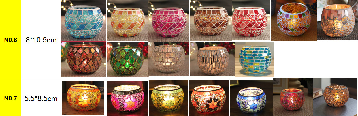 Broken Guaranteed Compensation Classic Hot Selling Product European Mosaic Glass Candlestick Candleholder