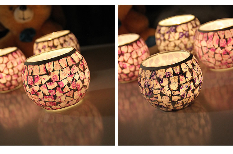 Broken Guaranteed Compensation Classic Hot Selling Product European Mosaic Glass Candlestick Candleholder