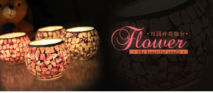 Broken Guaranteed Compensation Classic Hot Selling Product European Mosaic Glass Candlestick Candleholder