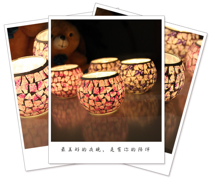Broken Guaranteed Compensation Classic Hot Selling Product European Mosaic Glass Candlestick Candleholder