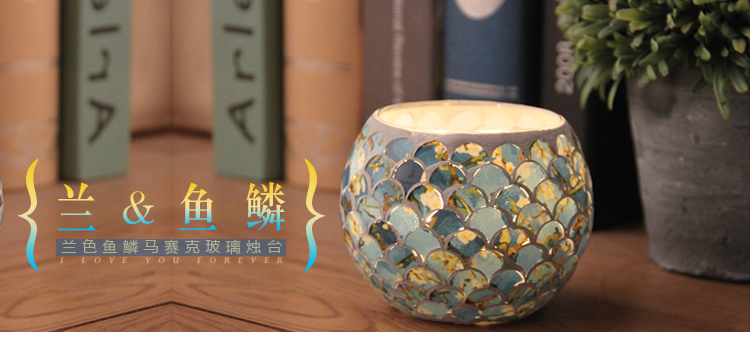 Broken Guaranteed Compensation Classic Hot Selling Product European Mosaic Glass Candlestick Candleholder
