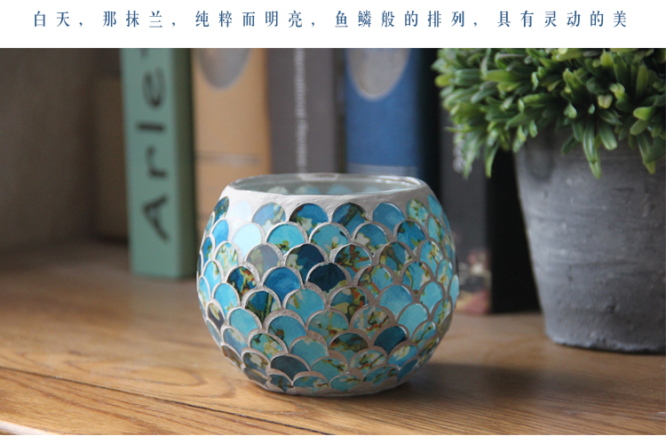 Broken Guaranteed Compensation Classic Hot Selling Product European Mosaic Glass Candlestick Candleholder
