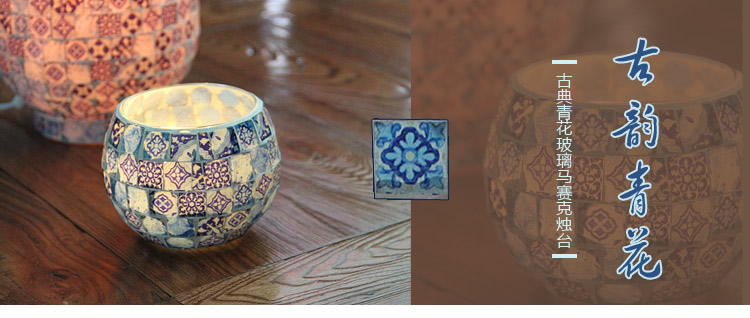 Broken Guaranteed Compensation Classic Hot Selling Product European Mosaic Glass Candlestick Candleholder