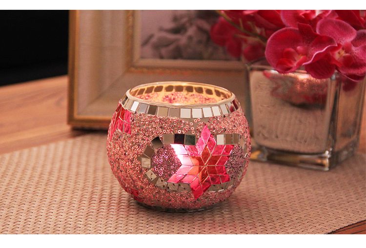 Broken Guaranteed Compensation Classic Hot Selling Product European Mosaic Glass Candlestick Candleholder