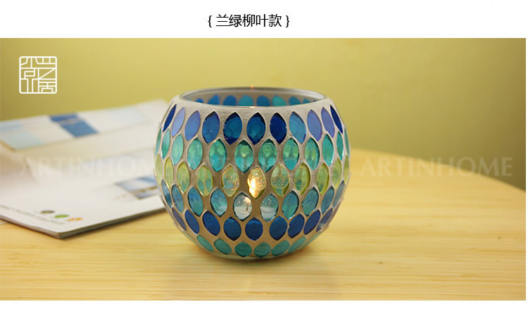Broken Guaranteed Compensation Classic Hot Selling Product European Mosaic Glass Candlestick Candleholder