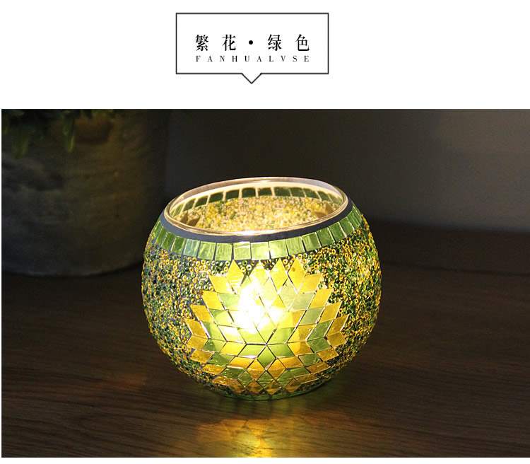 Broken Guaranteed Compensation Classic Hot Selling Product European Mosaic Glass Candlestick Candleholder